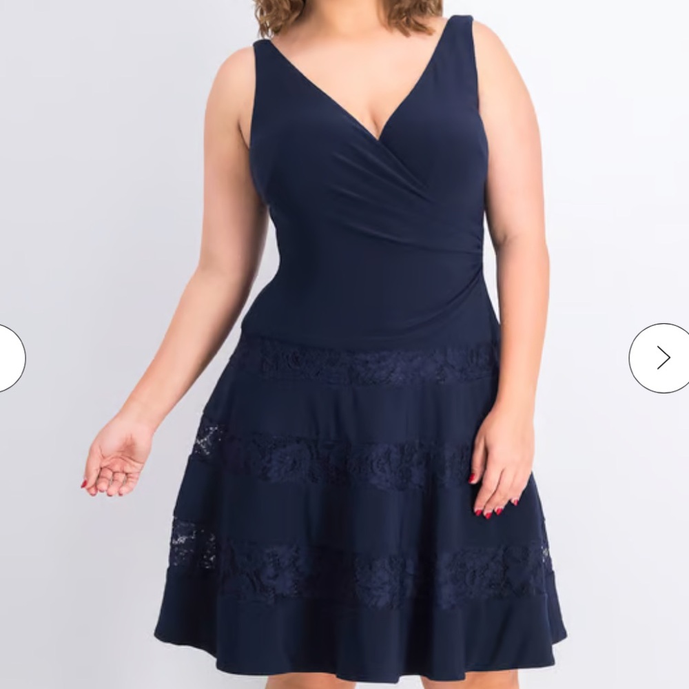New Lauren by Ralph Lauren Women Pullover Textured Dress, Navy Blue